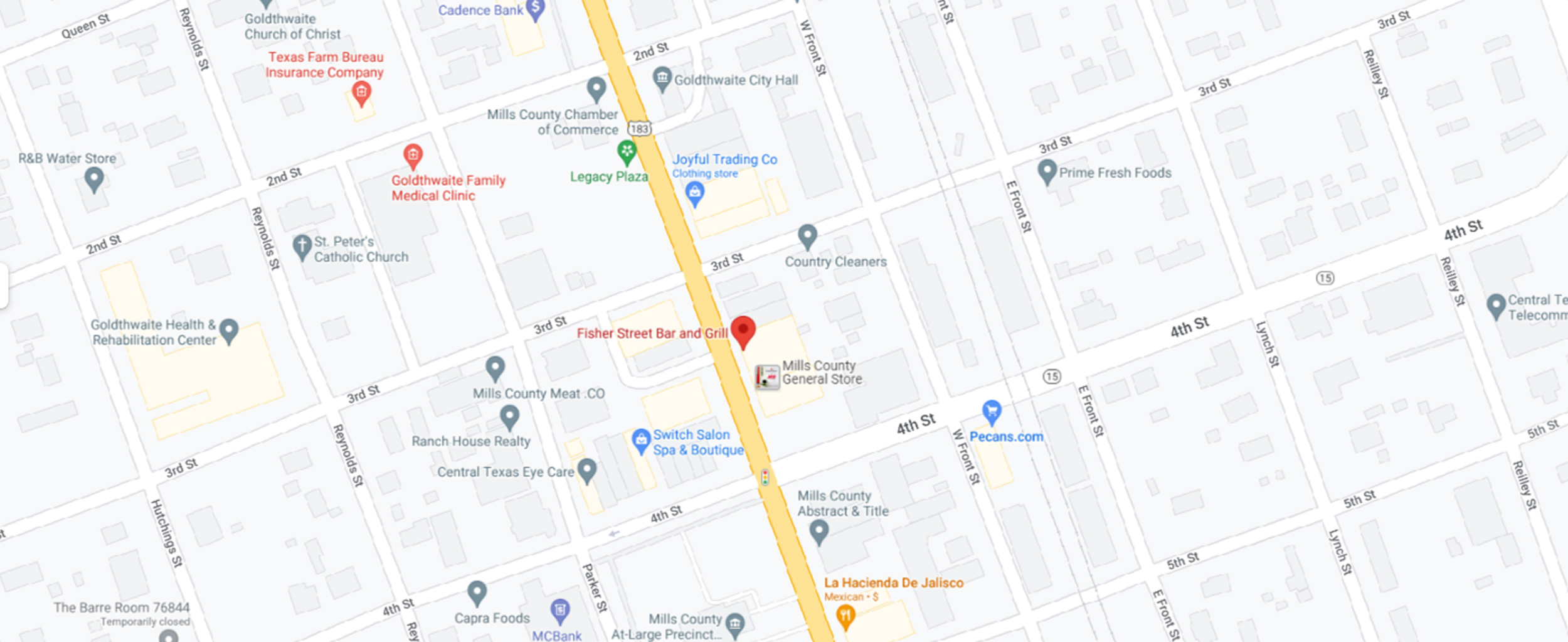 Map to Fisher Street Bar & Grill